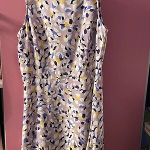 LOFT Purple Sheath Mini Dress with Scoop Neck for Wedding Guest